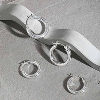 Minimalism Geometry Mini Circles 925 Sterling Silver Huggie Hoop Earrings - KIAHMILLA
