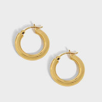 Minimalism Geometry Mini Circles 925 Sterling Silver Huggie Hoop Earrings - KIAHMILLA