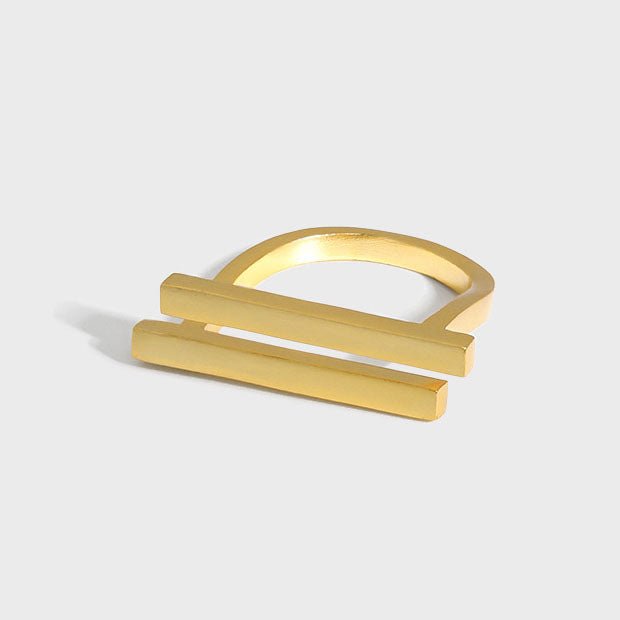 Minimalism Geometry Strips 925 Sterling Silver Adjustable Ring - KIAHMILLA