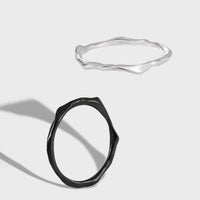 Minimalism Irregular 925 Sterling Silver Fine Circle Stacker Ring - KIAHMILLA