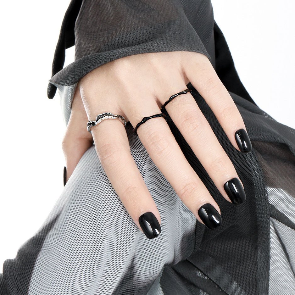 Minimalism Irregular 925 Sterling Silver Fine Circle Stacker Ring - KIAHMILLA