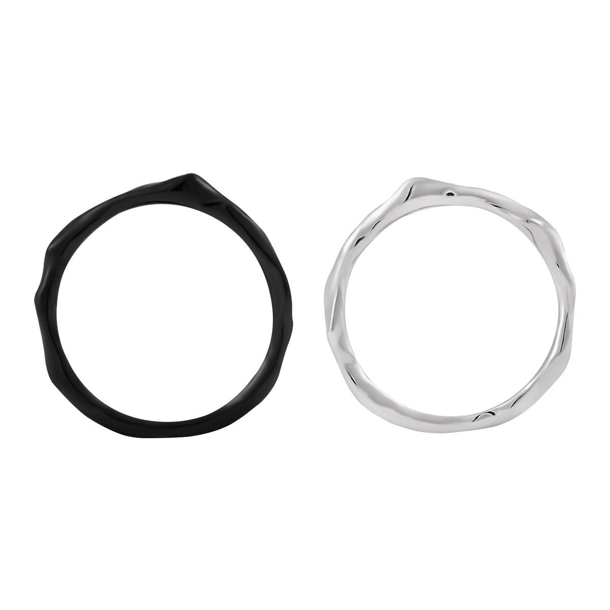 Minimalism Irregular 925 Sterling Silver Fine Circle Stacker Ring - KIAHMILLA