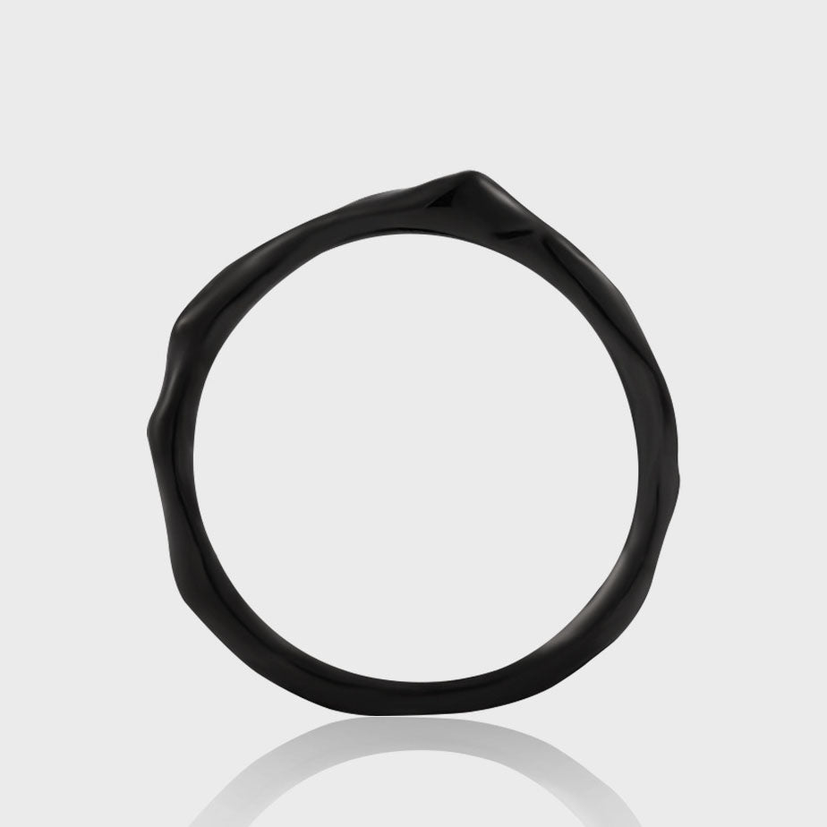 Minimalism Irregular 925 Sterling Silver Fine Circle Stacker Ring - KIAHMILLA