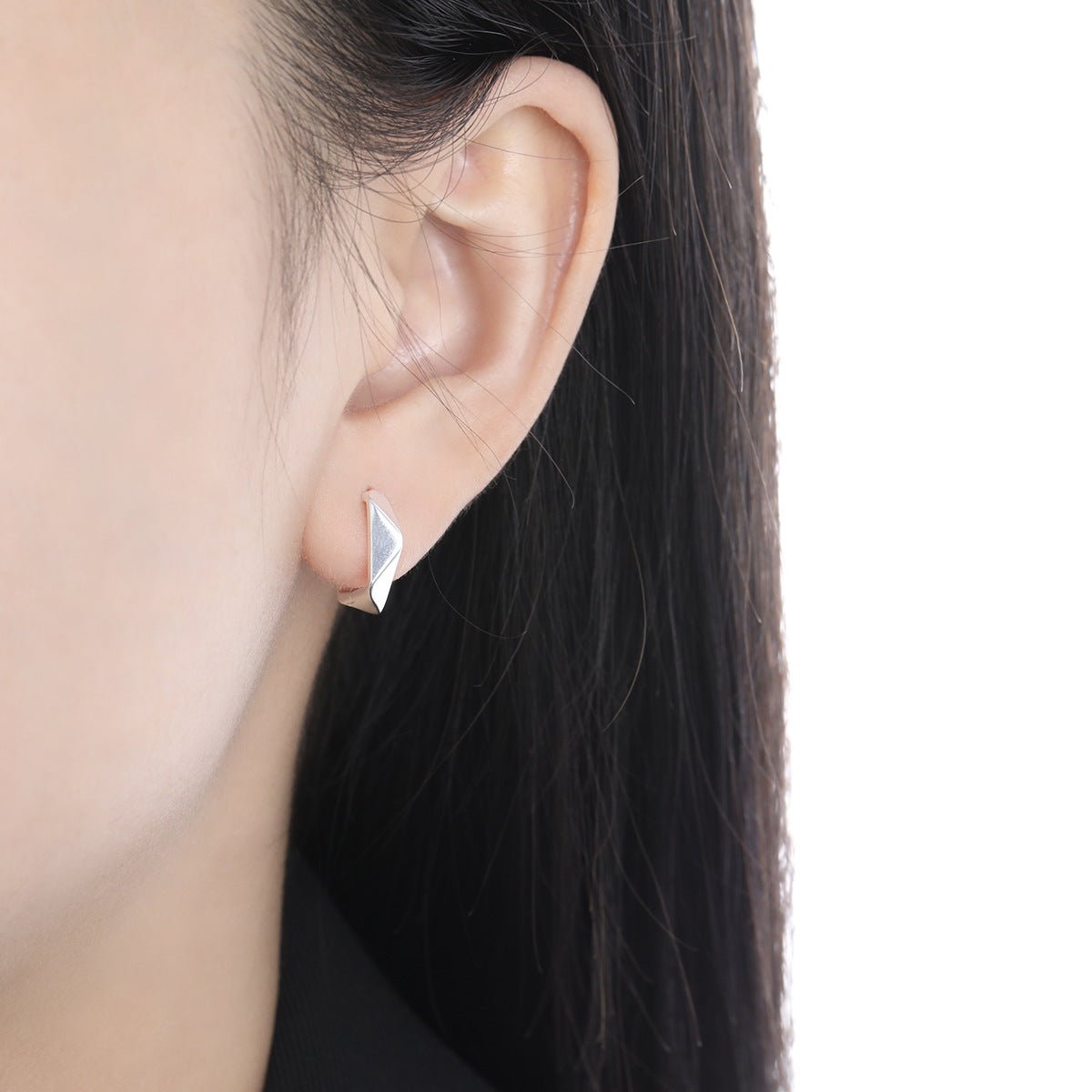 Minimalism Irregular Geometry Square 925 Sterling Silver Hoop Earrings - KIAHMILLA