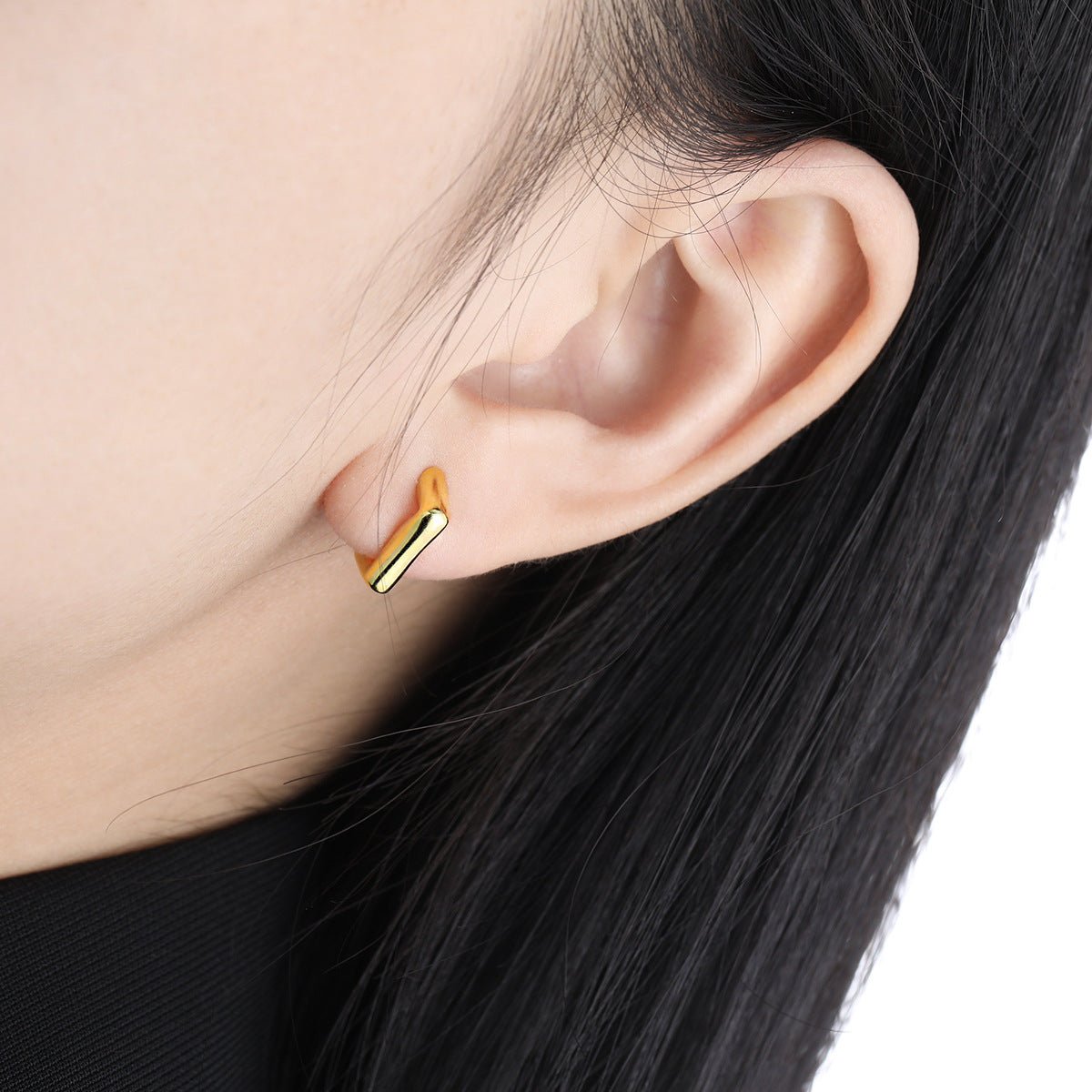 Minimalism Irregular Geometry Square 925 Sterling Silver Hoop Earrings - KIAHMILLA
