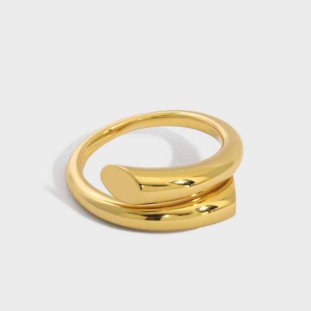 Minimalism Line Crossing 925 Sterling Silver Adjustable Ring - KIAHMILLA