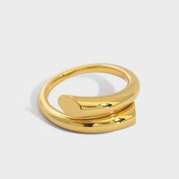 Minimalism Line Crossing 925 Sterling Silver Adjustable Ring - KIAHMILLA