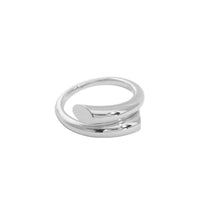 Minimalism Line Crossing 925 Sterling Silver Adjustable Ring - KIAHMILLA