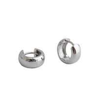 Minimalism Mini Wide Circle 925 Sterling Silver Huggie Hoop Earrings - KIAHMILLA