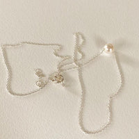 Minimalism Round Shell Pearl Curb Chain 925 Sterling Silver Necklace - KIAHMILLA
