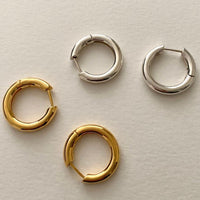 Minimalism Simple Circle 925 Sterling Silver Huggie Hoop Earrings - KIAHMILLA