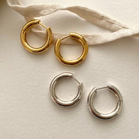 Minimalism Simple Circle 925 Sterling Silver Huggie Hoop Earrings - KIAHMILLA