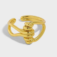 Minimalism Twist Knot 925 Sterling Silver Adjustable Ring - KIAHMILLA