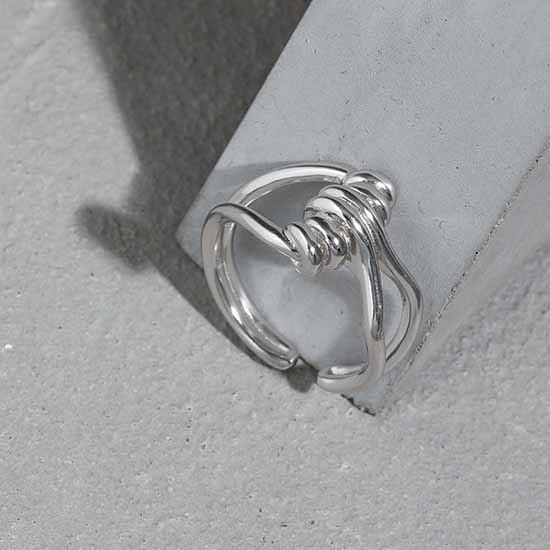 Minimalism Twist Knot 925 Sterling Silver Adjustable Ring - KIAHMILLA