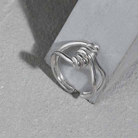Minimalism Twist Knot 925 Sterling Silver Adjustable Ring - KIAHMILLA