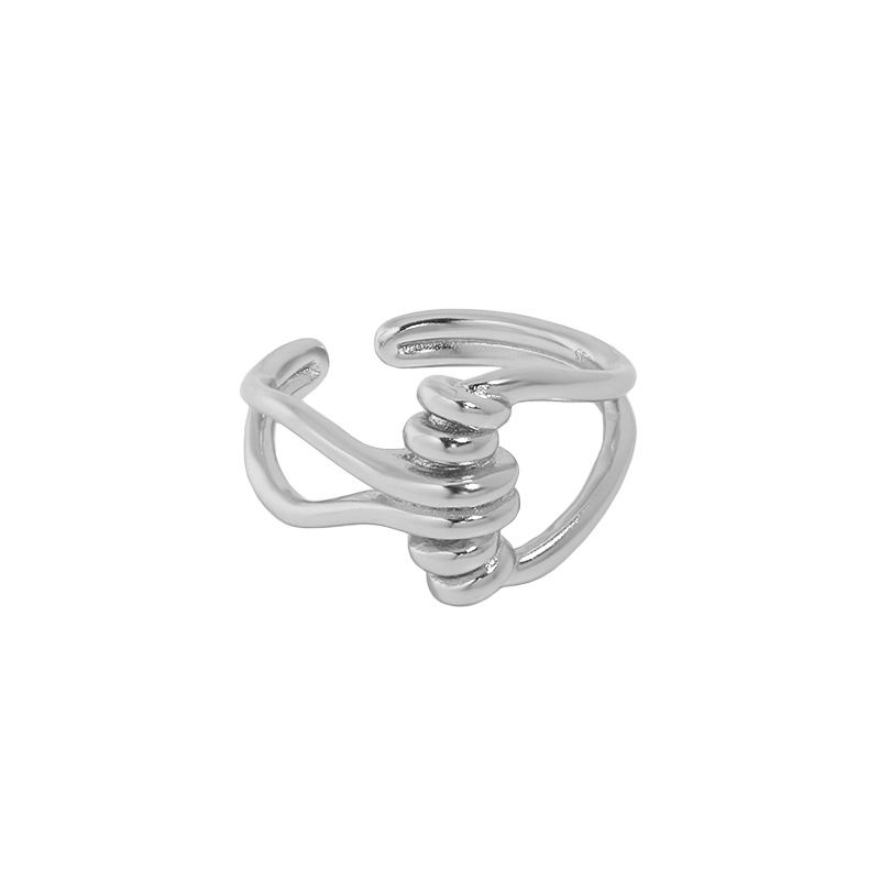 Minimalism Twist Knot 925 Sterling Silver Adjustable Ring - KIAHMILLA