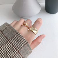 Minimalist Irregular Geometry Wide 925 Sterling Silver Adjustable Ring - KIAHMILLA