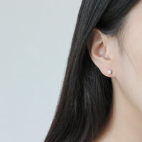 Minimalist Korean Style Women Elegant Fashion Jewelry S925 Sterling Silver Cubic Zirconia Stud Earrings - KIAHMILLA