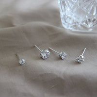 Minimalist Korean Style Women Elegant Fashion Jewelry S925 Sterling Silver Cubic Zirconia Stud Earrings - KIAHMILLA