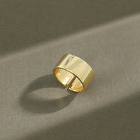 Minimalist Wide Smooth 925 Sterling Silver Adjustable Ring - KIAHMILLA