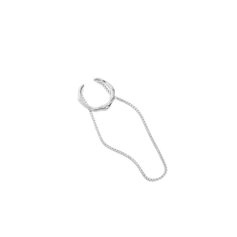 Modern Chain Tassels 925 Sterling Silver Non-Pierced Earring(Single) - KIAHMILLA