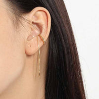 Modern Chain Tassels 925 Sterling Silver Non-Pierced Earring(Single) - KIAHMILLA
