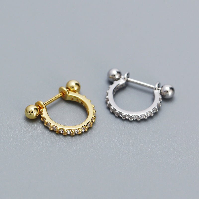 Modern CZ Circle 925 Sterling Silver Hoop Earring (Single) - KIAHMILLA
