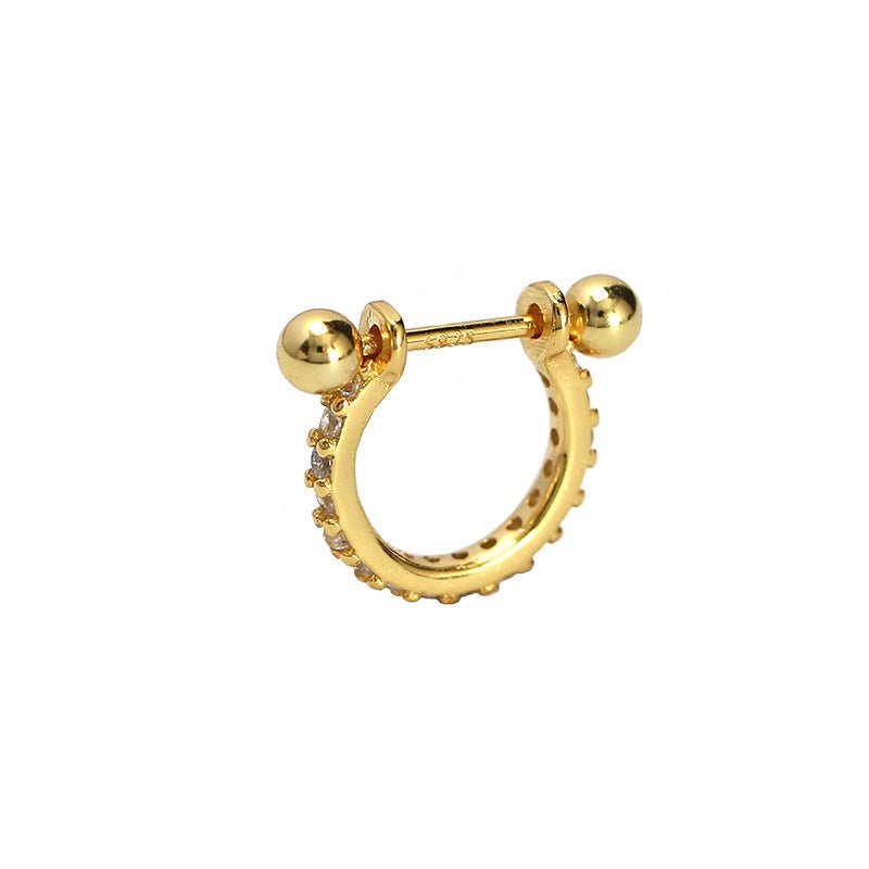 Modern CZ Circle 925 Sterling Silver Hoop Earring (Single) - KIAHMILLA