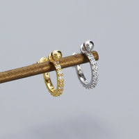 Modern CZ Circle 925 Sterling Silver Hoop Earring (Single) - KIAHMILLA