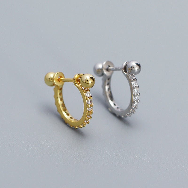 Modern CZ Circle 925 Sterling Silver Hoop Earring (Single) - KIAHMILLA