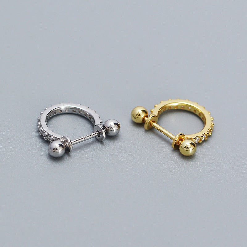 Modern CZ Circle 925 Sterling Silver Hoop Earring (Single) - KIAHMILLA