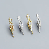 Modern CZ Snake 925 Sterling Silver Animal Hoop Earrings - KIAHMILLA