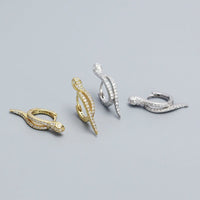 Modern CZ Snake 925 Sterling Silver Animal Hoop Earrings - KIAHMILLA