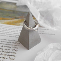 Modern Double Layer Beads Chain 925 Sterling Silver Adjustable Ring - KIAHMILLA