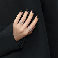 Modern Doule Layers Squid 925 Sterling Silver Adjustable Ring - KIAHMILLA