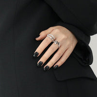 Modern Doule Layers Squid 925 Sterling Silver Adjustable Ring - KIAHMILLA