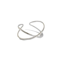 Modern Geometric X Shape Adjustable Pure Metal 925 Sterling Silver Open Band Minimalist Design Ring - KIAHMILLA