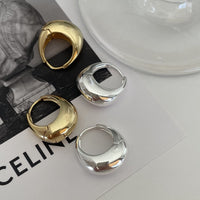 Modern Geometry Curve Circle 925 Sterling Silver Huggie Hoop Earrings - KIAHMILLA
