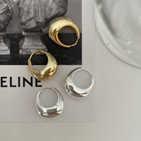 Modern Geometry Curve Circle 925 Sterling Silver Huggie Hoop Earrings - KIAHMILLA