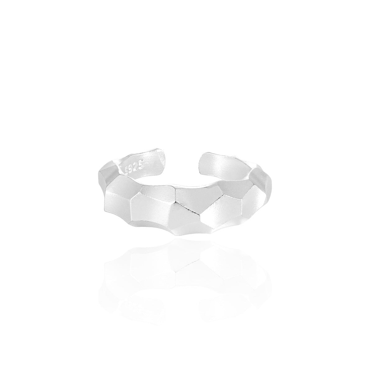 Modern Geometry Irreguar Rhombus 925 Sterling Silver Adjustable Ring - KIAHMILLA
