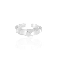 Modern Geometry Irreguar Rhombus 925 Sterling Silver Adjustable Ring - KIAHMILLA