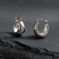 Modern Geometry U Shape Arc 925 Sterling Silver Hoop Earrings - KIAHMILLA