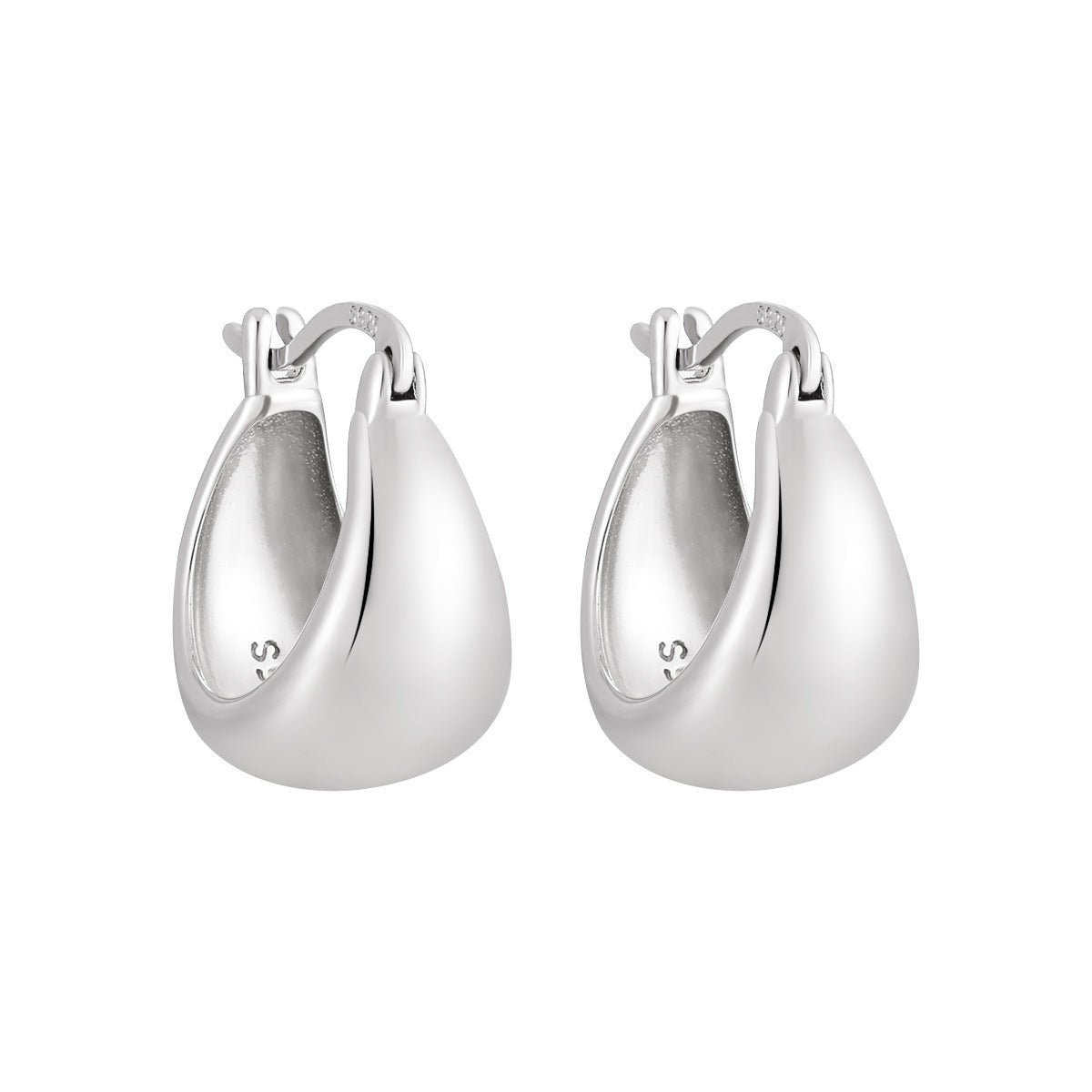 Modern Geometry U Shape Arc 925 Sterling Silver Hoop Earrings - KIAHMILLA