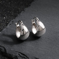 Modern Geometry U Shape Arc 925 Sterling Silver Hoop Earrings - KIAHMILLA