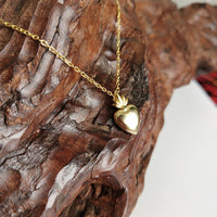 Modern Golden Heart Pineapple 925 Sterling Silver Necklace - KIAHMILLA