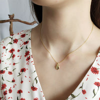 Modern Golden Heart Pineapple 925 Sterling Silver Necklace - KIAHMILLA