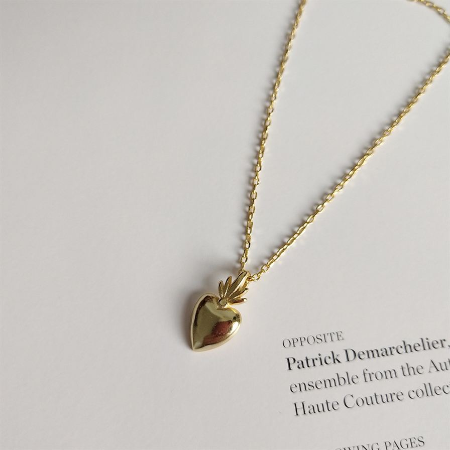 Modern Golden Heart Pineapple 925 Sterling Silver Necklace - KIAHMILLA