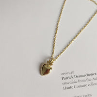 Modern Golden Heart Pineapple 925 Sterling Silver Necklace - KIAHMILLA