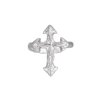 Modern Irregular Cross 925 Sterling Silver Adjustable Ring - KIAHMILLA