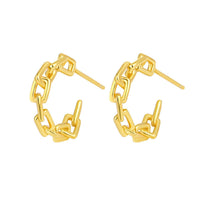 Modern Irregular Hollow Chain 925 Sterling Silver Hoop Earrings - KIAHMILLA